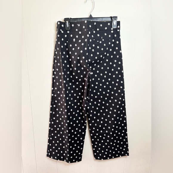 Chicos black patterned so slimming brigitte wide leg cropped pants polka dot 4r - Picture 7 of 8